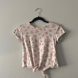 white with floral pattern shirt